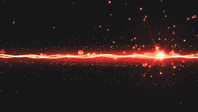 Red ray passing over screen 