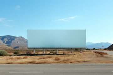 Mockup of a large white clean billboard, advertising poster. Generative AI