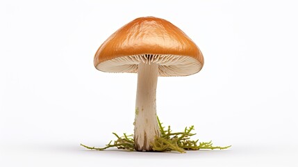 Mushroom macro shot isolated on white background