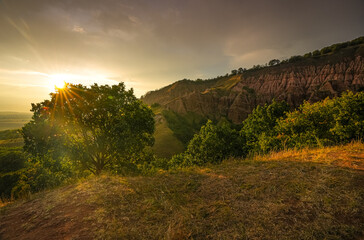 Red Ravine landmark landscape (Rapa Rosie in Romanian language) from Romania during a spectacular...