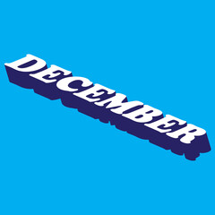 December Month Calendar Flat Design Illustration