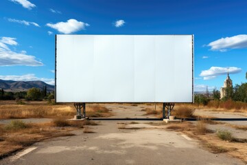 Obraz premium Mockup of a large white clean billboard, advertising poster. Generative AI