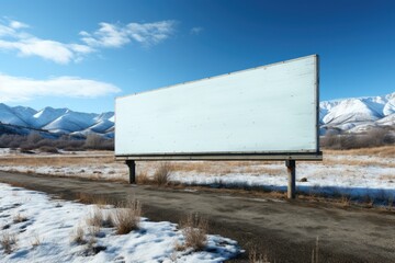 Obraz premium Mockup of a large white clean billboard, advertising poster. Generative AI