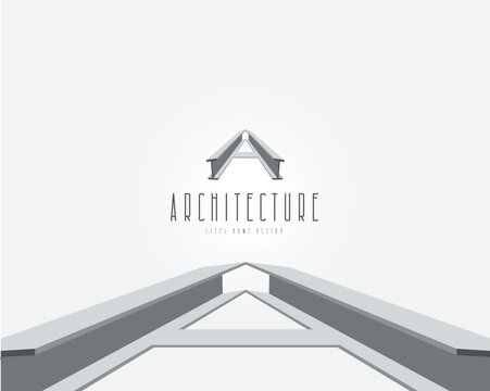 Steel architecture logo, steel home design logo