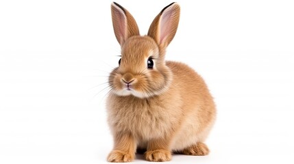 Obraz premium cute animal pet rabbit or bunny white color smiling and laughing isolated with copy space for easter background, rabbit, animal, pet, cute, fur, ear, mammal, background, celebration, generate by AI.