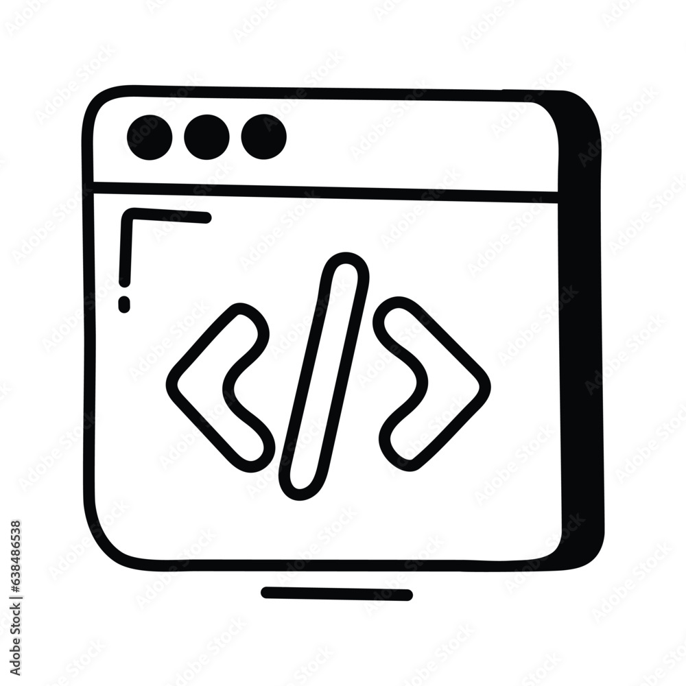 Wall mural coding doodle icon design illustration. business symbol on white background eps 10 file