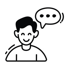 Message doodle Icon Design illustration. Business Symbol on White background EPS 10 File