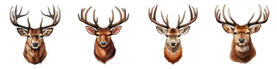 Deer clipart collection, vector, icons isolated on transparent background
