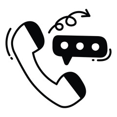 Call doodle Icon Design illustration. Business Symbol on White background EPS 10 File
