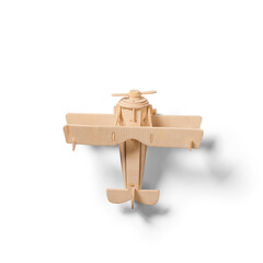 Isolated wooden plane toys for kid.