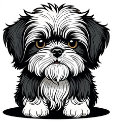 Beautiful and lovely shih tzu puppy art
