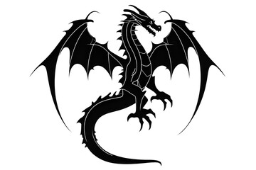 Naklejka premium dragon tattoo, transparent PNG background, generative ai