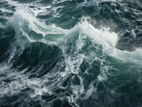 dramatic and large crashing waves in the ocean © Metzae