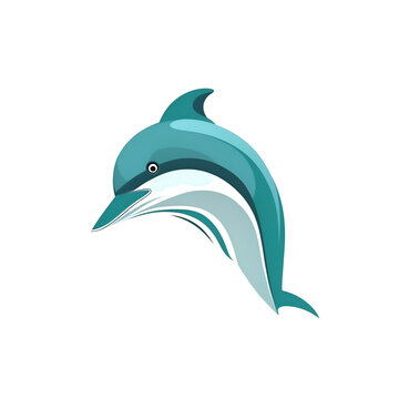 Dolphin logo. Vector illustration of a dolphin isolated on white background.