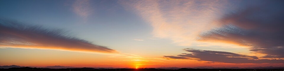 Obraz premium Beautiful atmospheric dramatic clouds in the evening at sunset.. Generative AI.