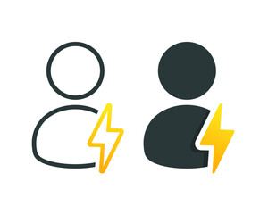 Person lightning icon. Illustration vector