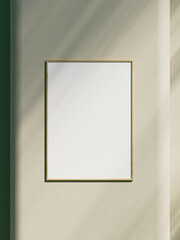 Picture frame on a wall background with shadow