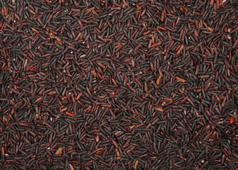 Organic black rice background and texture, top view
