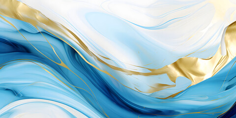 Yellow and sky blue abstract wavy background 