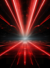Fototapeta na wymiar Ai generative Backdrop With Illumination Of Red Spotlights For Flyers realistic image ultra hd high design