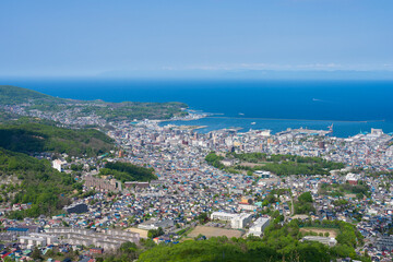 Naklejka na ściany i meble 小樽天狗山から見た小樽の風景