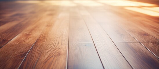 A focused picture of wooden flooring from up close