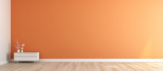 Minimalist interior design with painted wall wooden floor empty room illustration