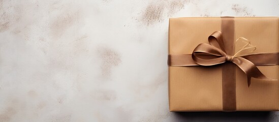 Rustic gift in brown on a white background