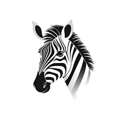 Zebra head vector illustration. Isolated on white background. Design element.