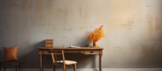 Antique desk and chair in a sunny study corner