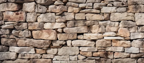 Gordijnen Ancient stone wall background © HN Works