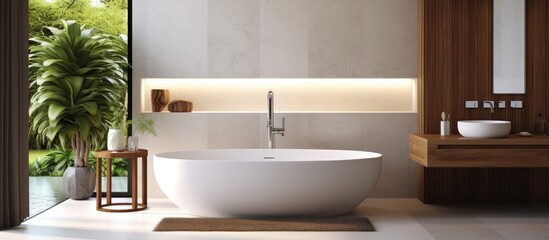 Naklejka na ściany i meble Contemporary and lavish bathroom design
