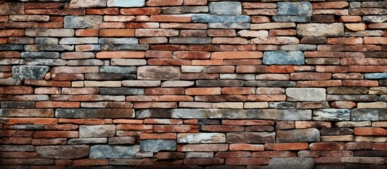 Fototapeta premium Vintage brick and stone wall used as design texture background
