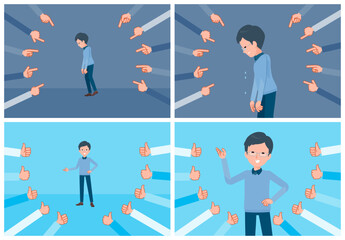 評価をうけるお父さんのセット