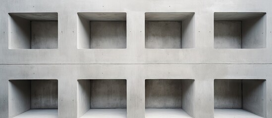 Wall made of cement with identical rectangular openings