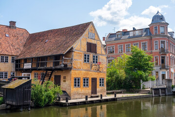 Fototapeta na wymiar Urban historical traditional houses in denmark