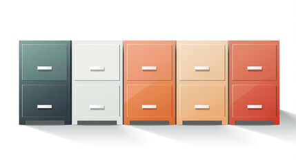 File Cabinets: A row of file cabinets used for organizing and storing important documents