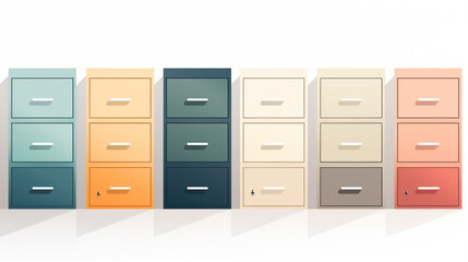 Fototapeta premium File Cabinets: A row of file cabinets used for organizing and storing important documents