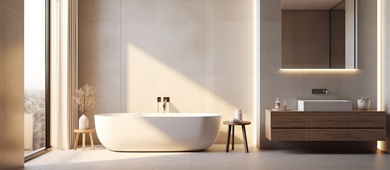 Fototapeta na wymiar of a bathroom with a minimalistic design