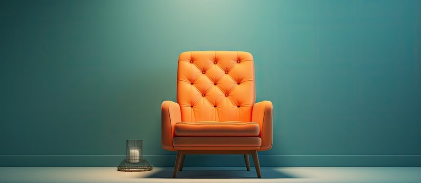 A chair with an upward angled top button depicted in a