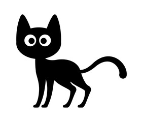 Illustration of a black cat can be used as an element in Halloween celebrations
