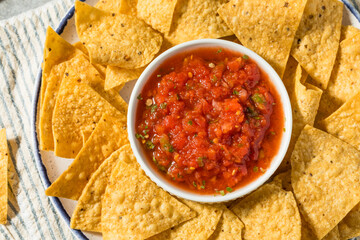 Healthy Homemade Organic Tortilla Chips and Salsa