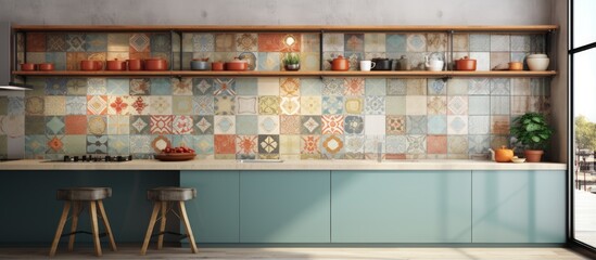 Colorful kitchen wall tiles design ing digital kitchen wall tiles