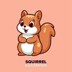 Cartoon Squirrel Icon: Vector Illustration of Adorable Nature Symbol