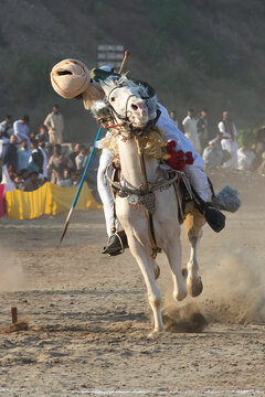 Tent pegging show at Islamabad. tent pegging tournament is a cultural game of pakistan.