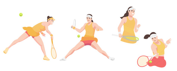 Set of Tennis Girl