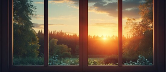 Sun shining into the window in the evening