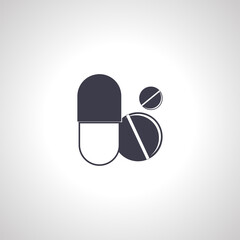 medical capsule icon. drug icon