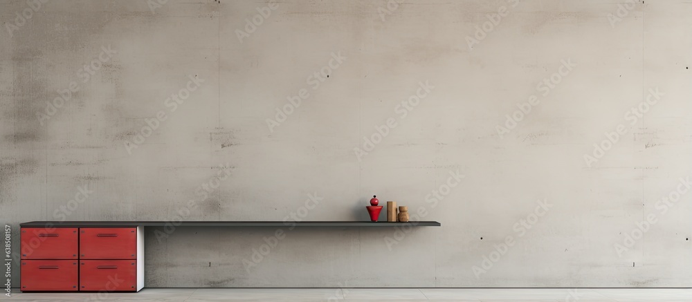 Sticker Room with concrete walls and mailboxes on two sides