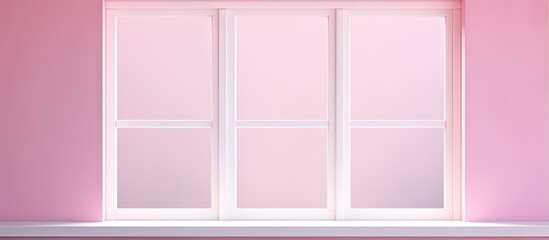 Minimal concept of difference with a white window surrounded by pink windows on a pastel pink wall